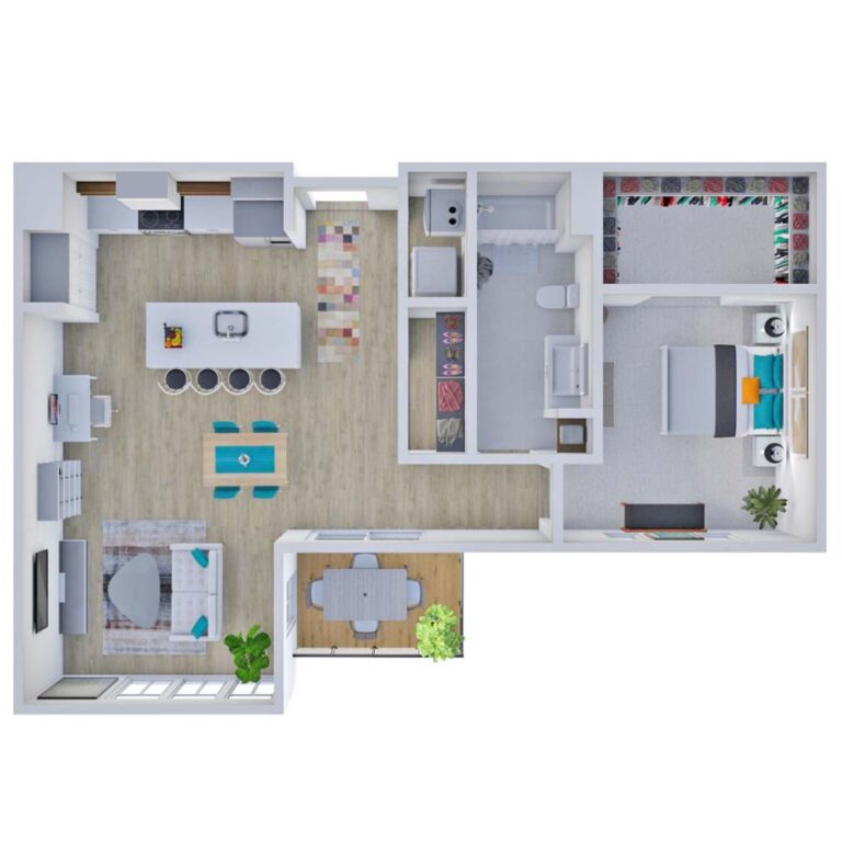 HKS The District Riverside Residences 3D Floor Plans 1A