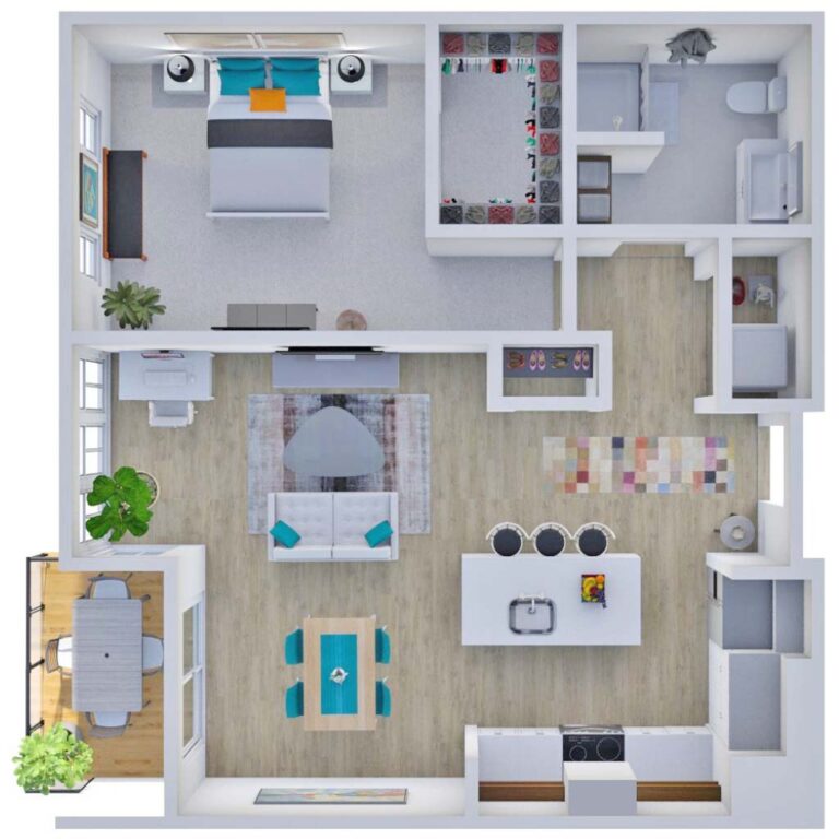 HKS The District Riverside Residences 3D Floor Plans 1F