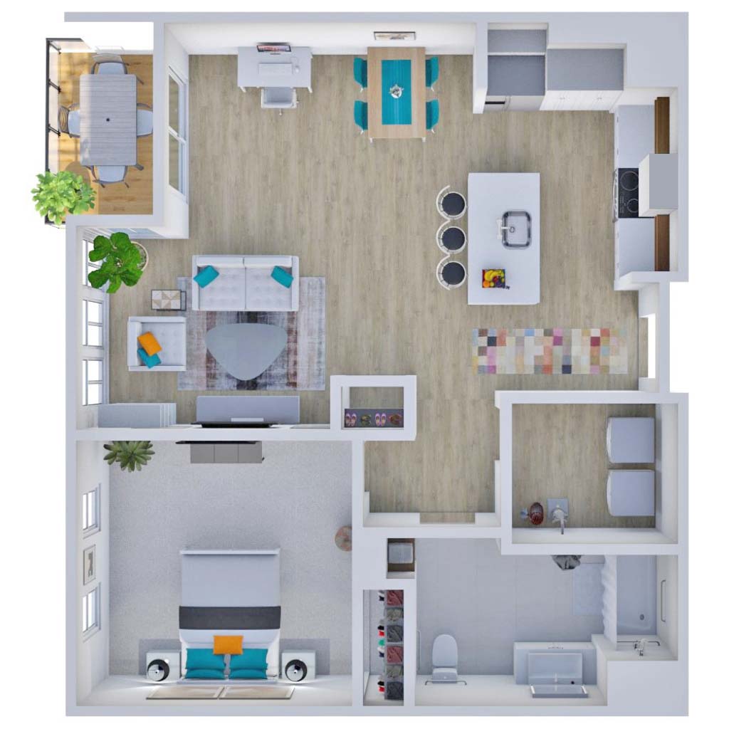 HKS The District Riverside Residences 3D Floor Plans 1Q