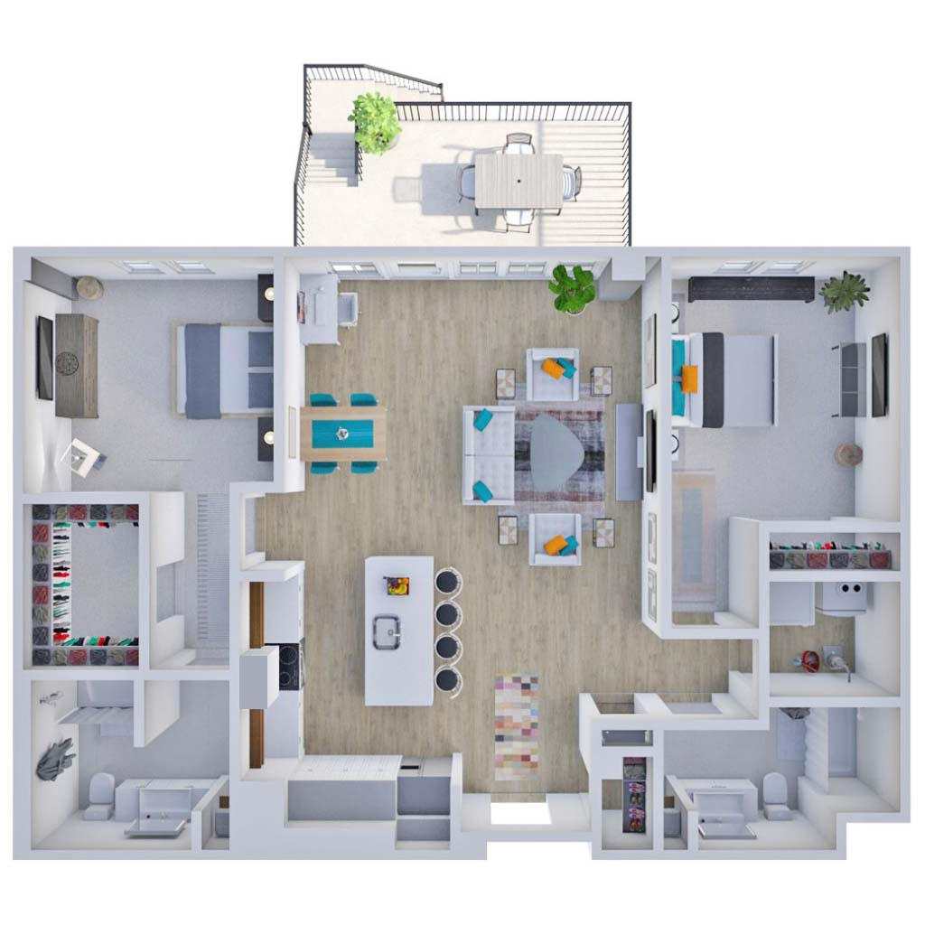 HKS The District Riverside Residences 3D Floor Plans 2E