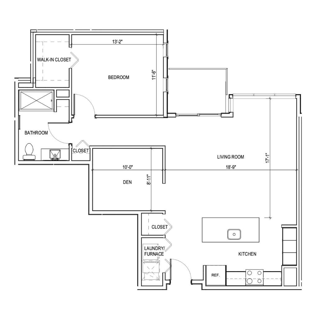 apartment floor plan style 1J the district west bend