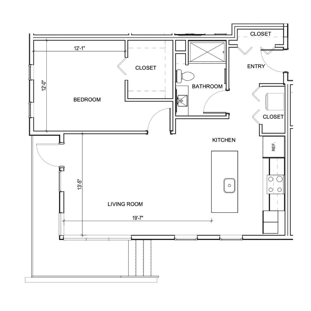 apartment floor plan style 1L the district west bend