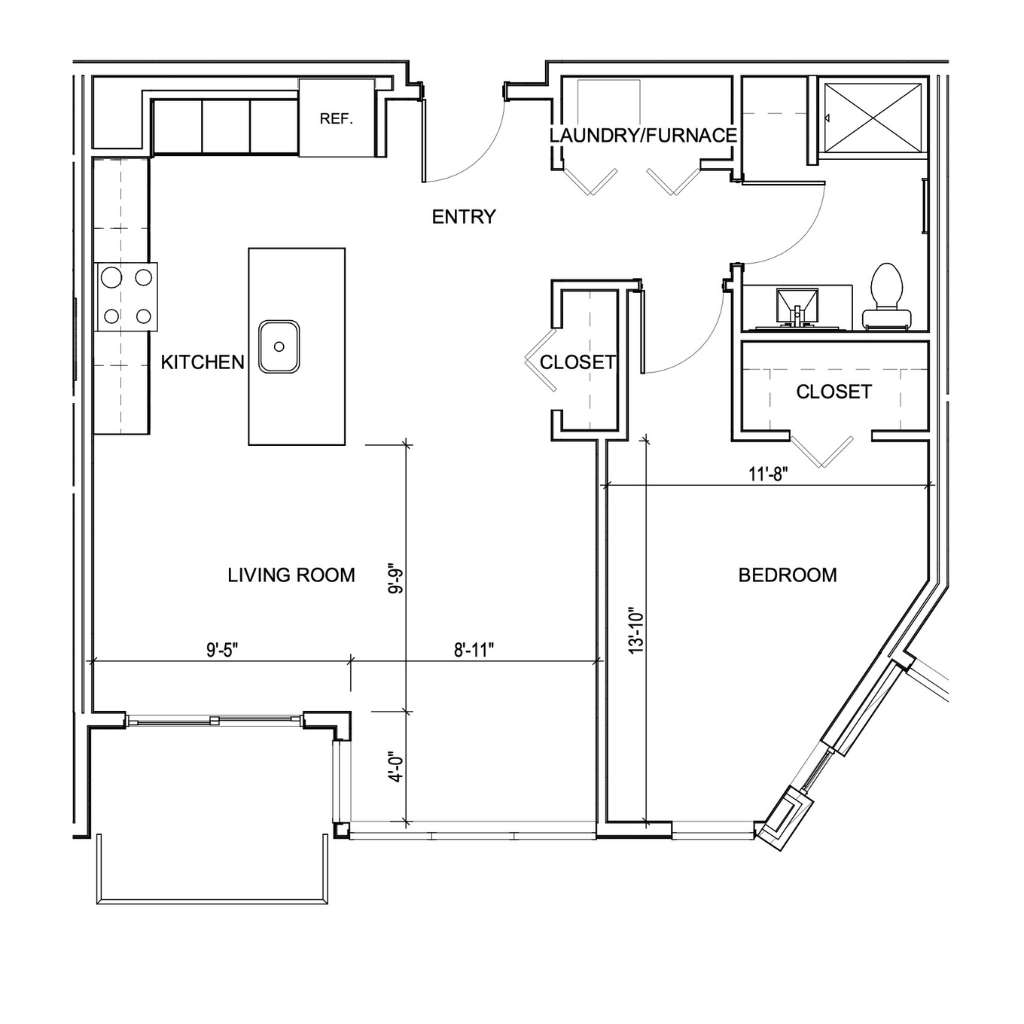 apartment floor plan style 1N the district west bend