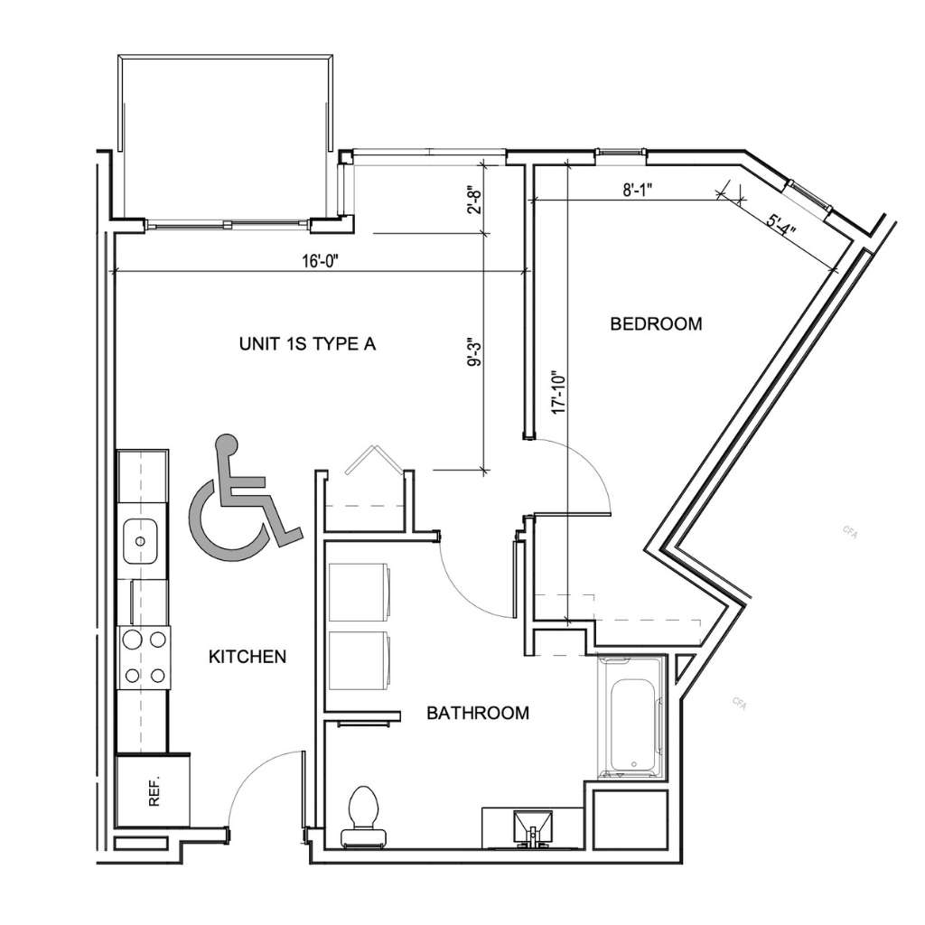 apartment floor plan style 1S typeA the district west bend