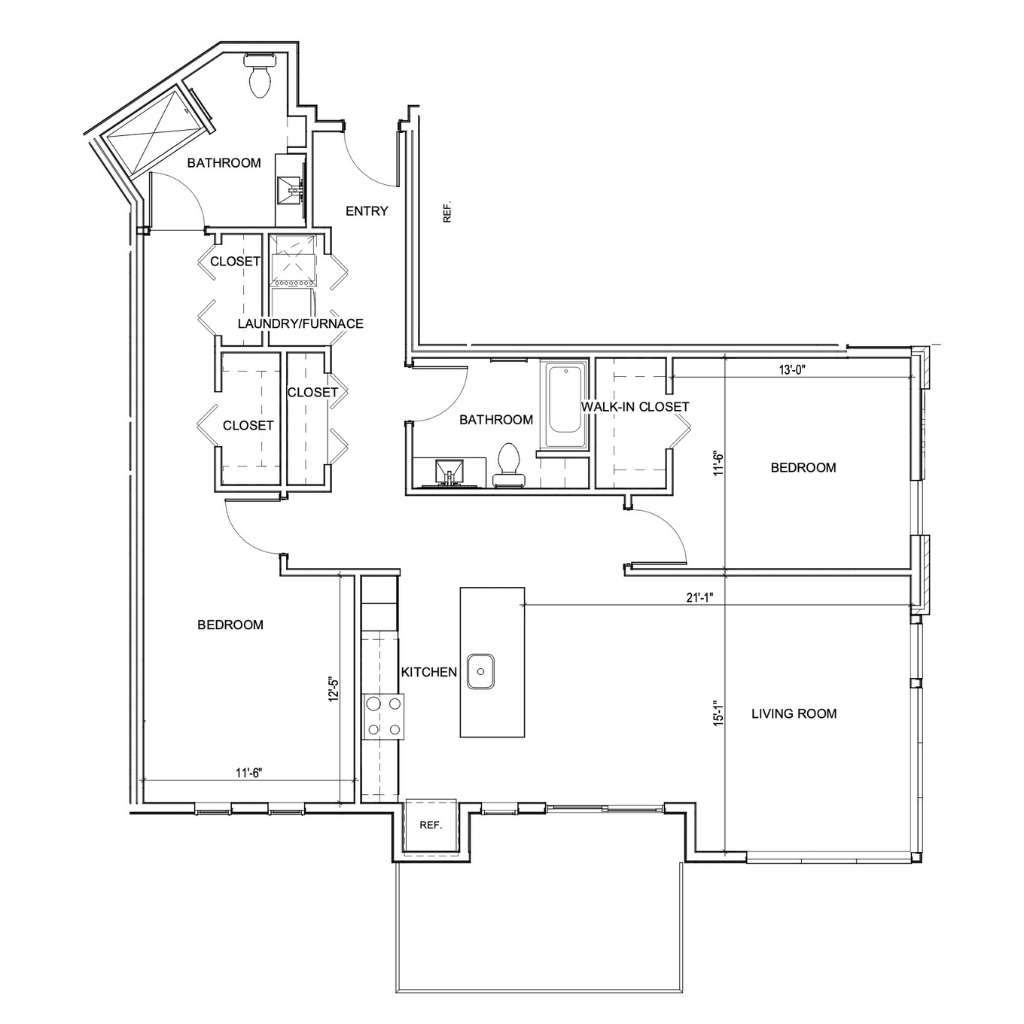 apartment floor plan style 2K the district west bend